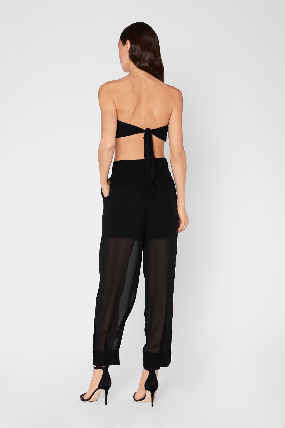 black sheer trousers