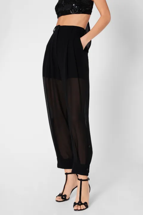 silk tapered trousers