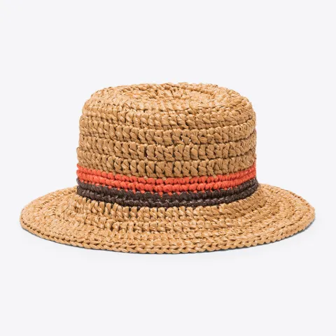 Striped Crochet Hat in brown | PUCCI