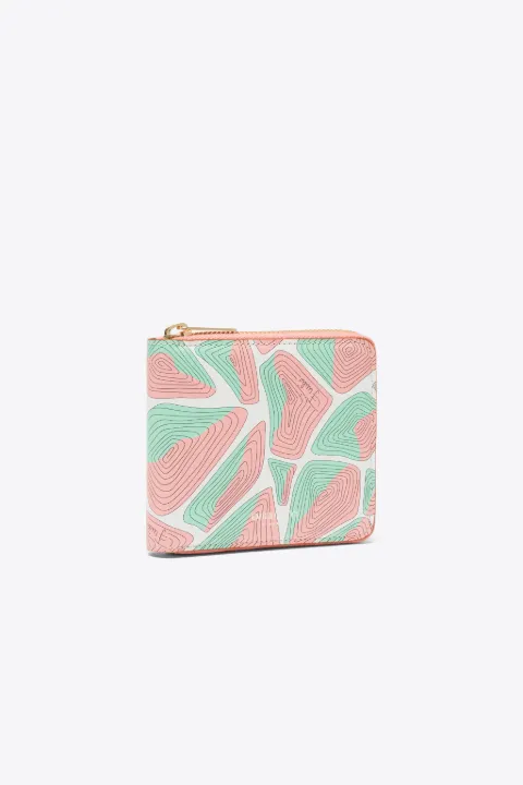 pink zip around wallet