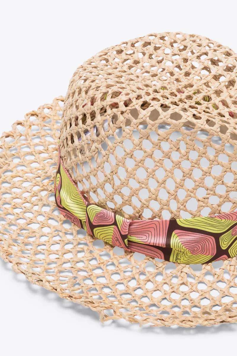 Tartuca-Print Straw Hat in neutrals | PUCCI
