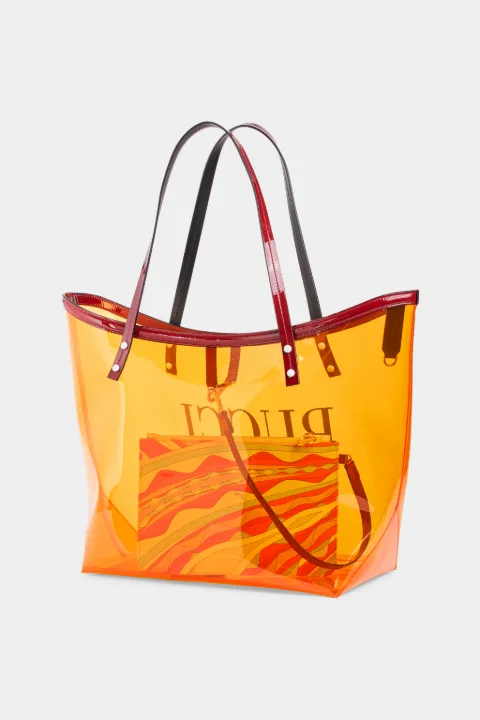 transparent orange bag