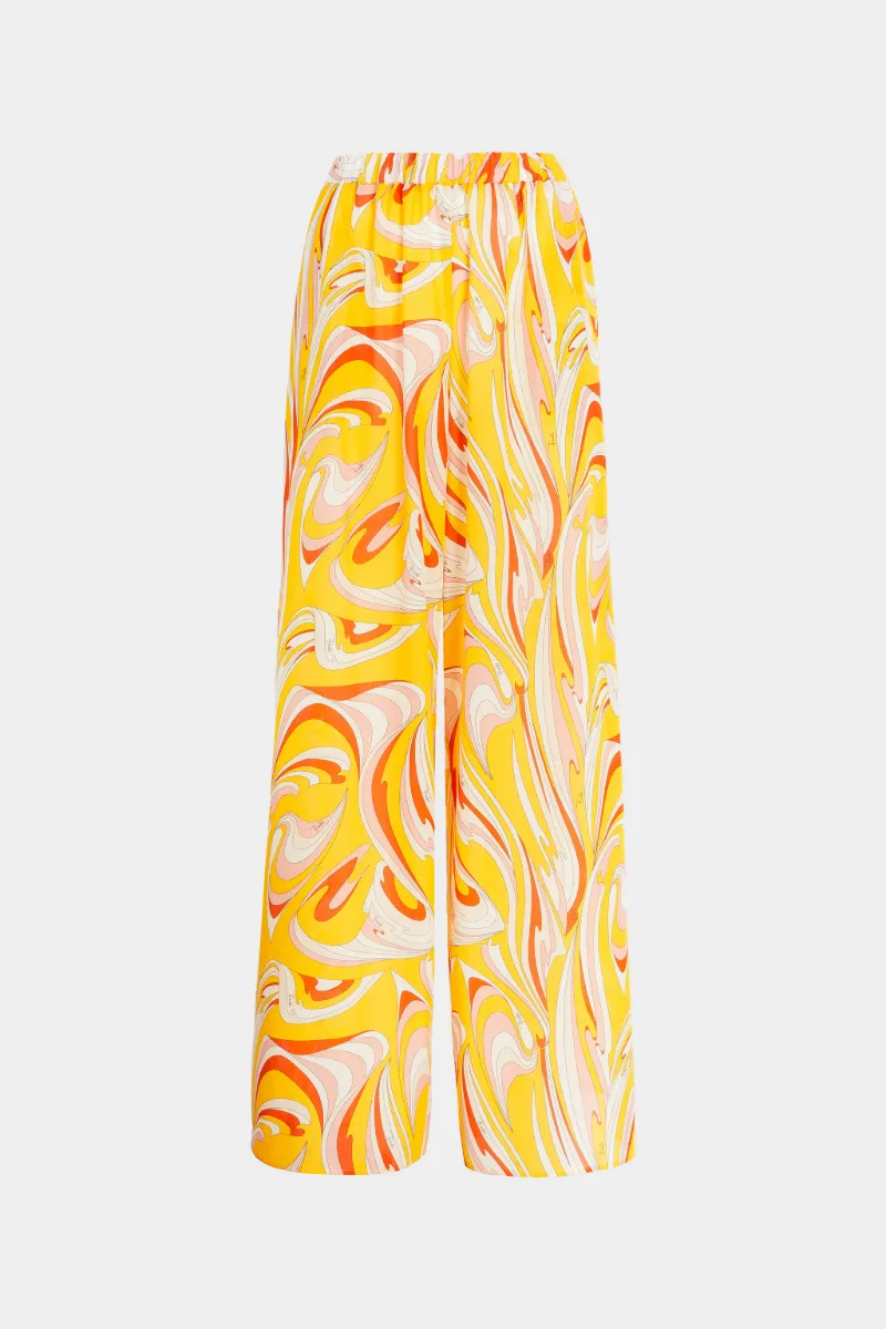 Vortici-Print Wide-Leg Trousers in 