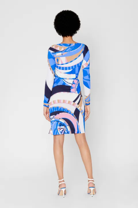 Wally Print Marilyn Dress In Blue Emiliopucci Com Wally Print Marilyn Dress In Blue Emiliopucci Com