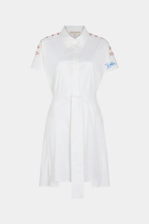 white broderie shirt dress