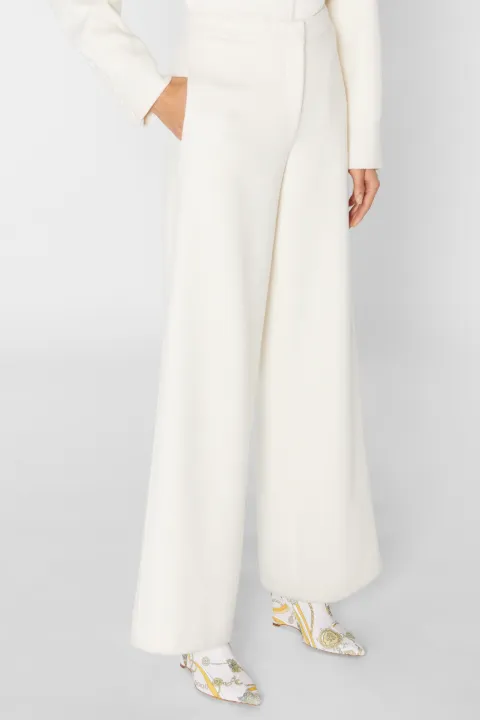 Wide-Leg Double-Faced Wool Trousers in 