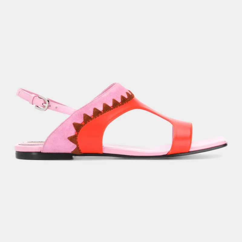 red t bar sandals