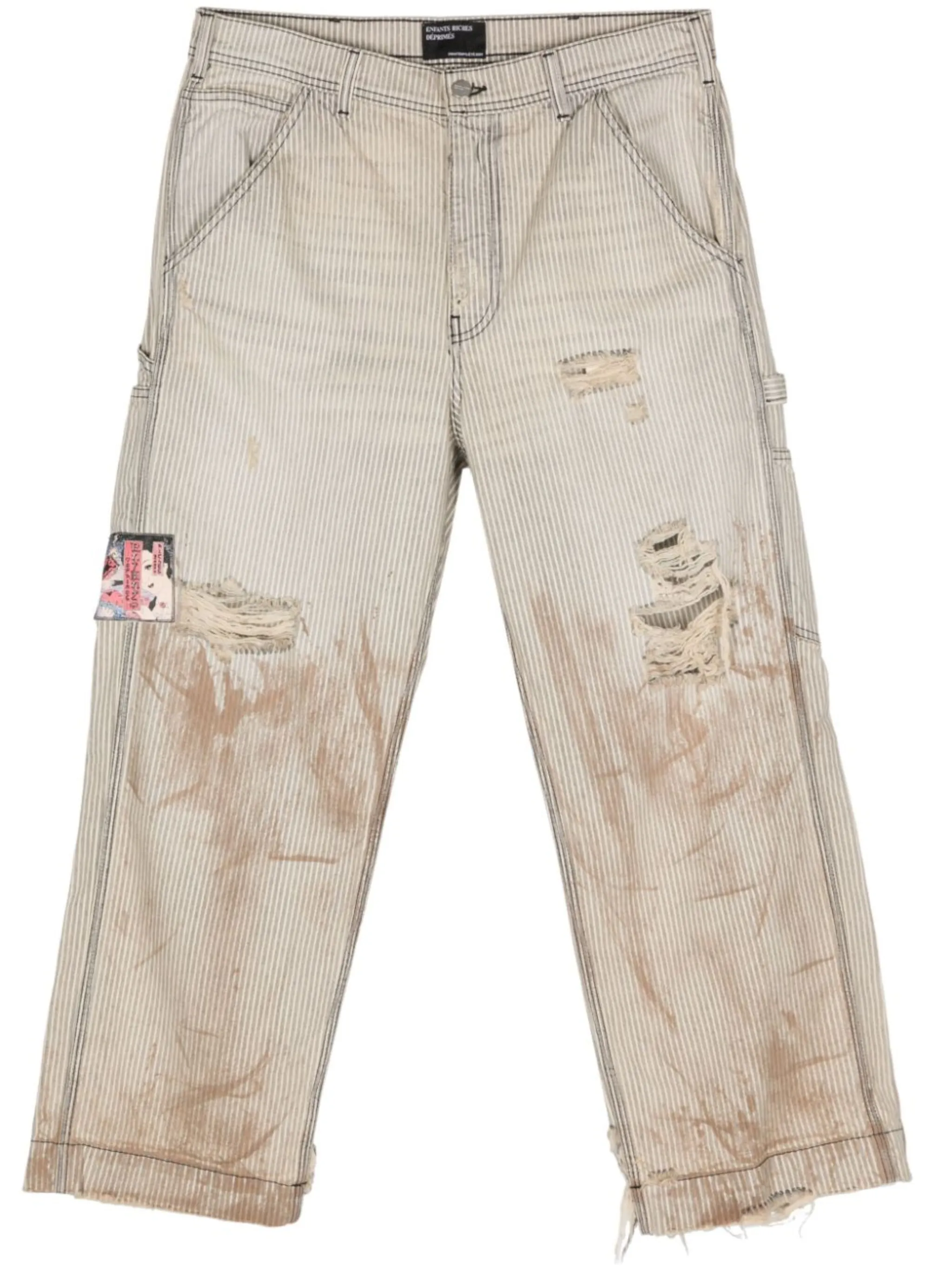 Enfants Riches Déprimés Paint distressed striped jeans Enfants Riches Déprimés Paint distressed striped jeans