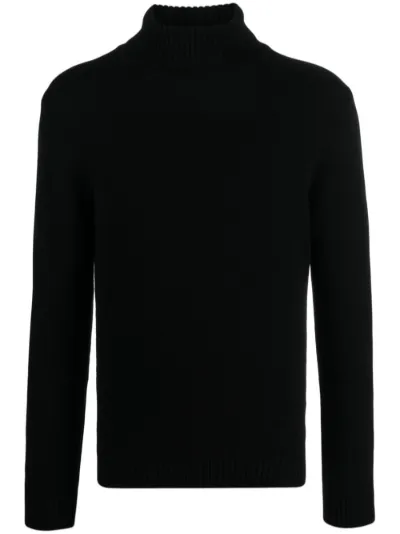 Black roll neck cashmere jumper best sale