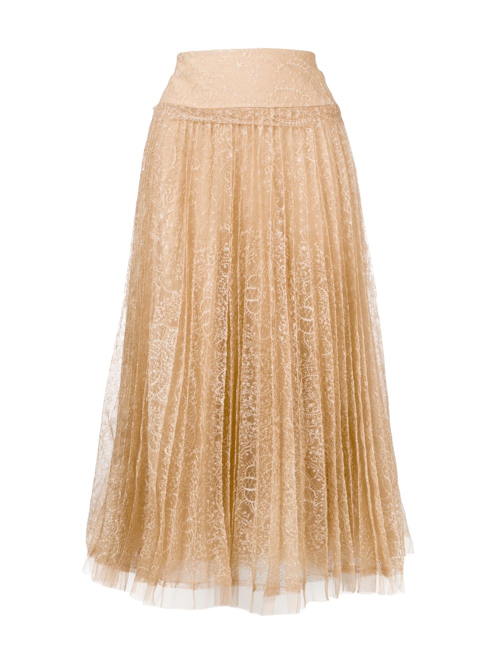 Pleated gold hotsell lace skirt