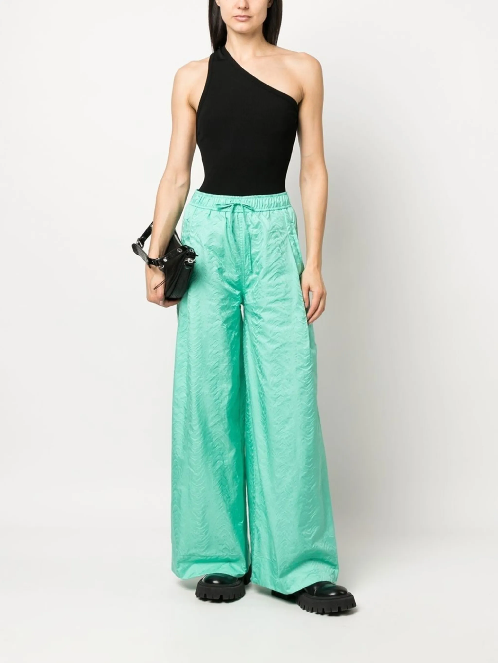 creased wideleg track pants Essentiel Antwerp US