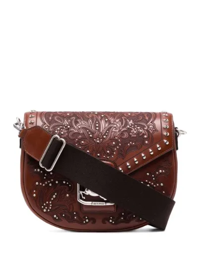 embossed leather shoulder bag