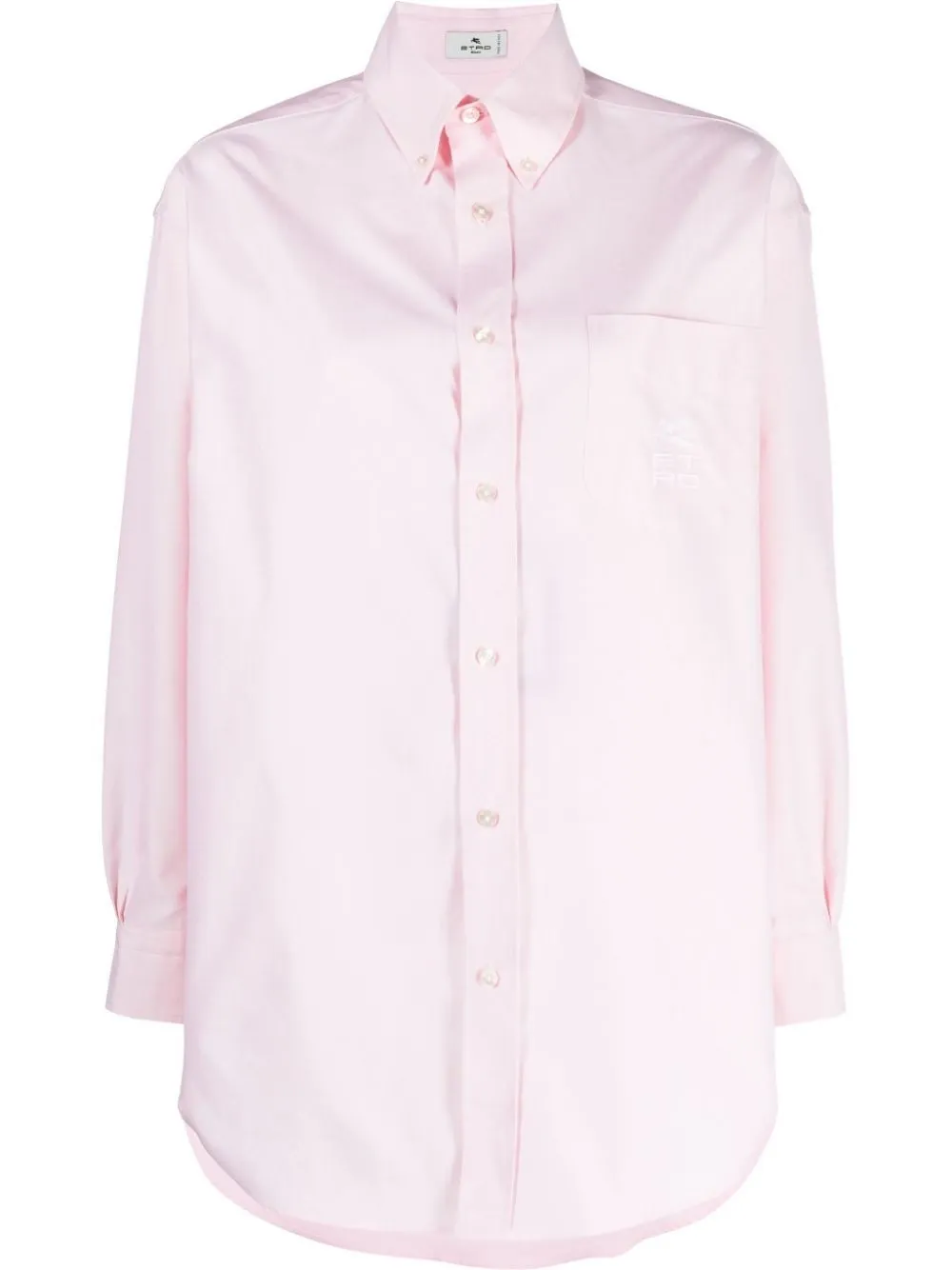 embroidered-logo button-up shirt | ETRO 
