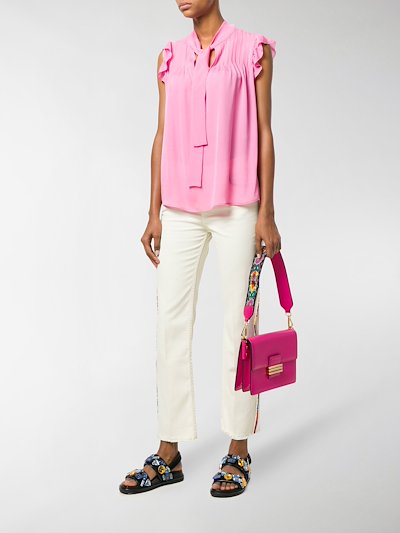 Etro Embroidered Strap Crossbody Bag Pink Modes