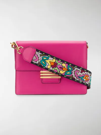 purse with embroidered strap