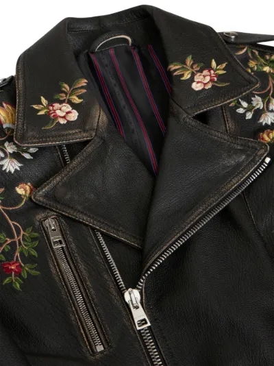 ETRO floral embroidery leather biker jacket Eraldo SB