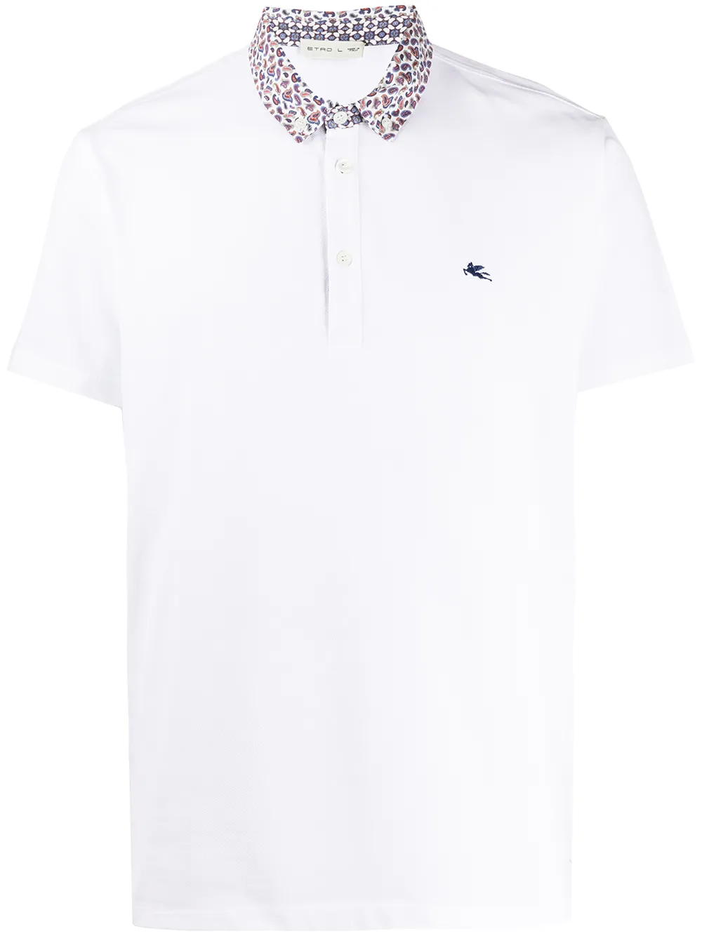 paisley print collar polo shirt