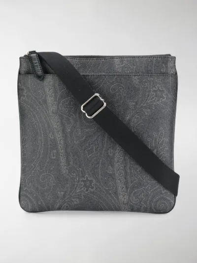 Etro Black Polyurethane Paisley Print Messenger Bag Stefaniamode Etro Paisley Print Messenger Bag