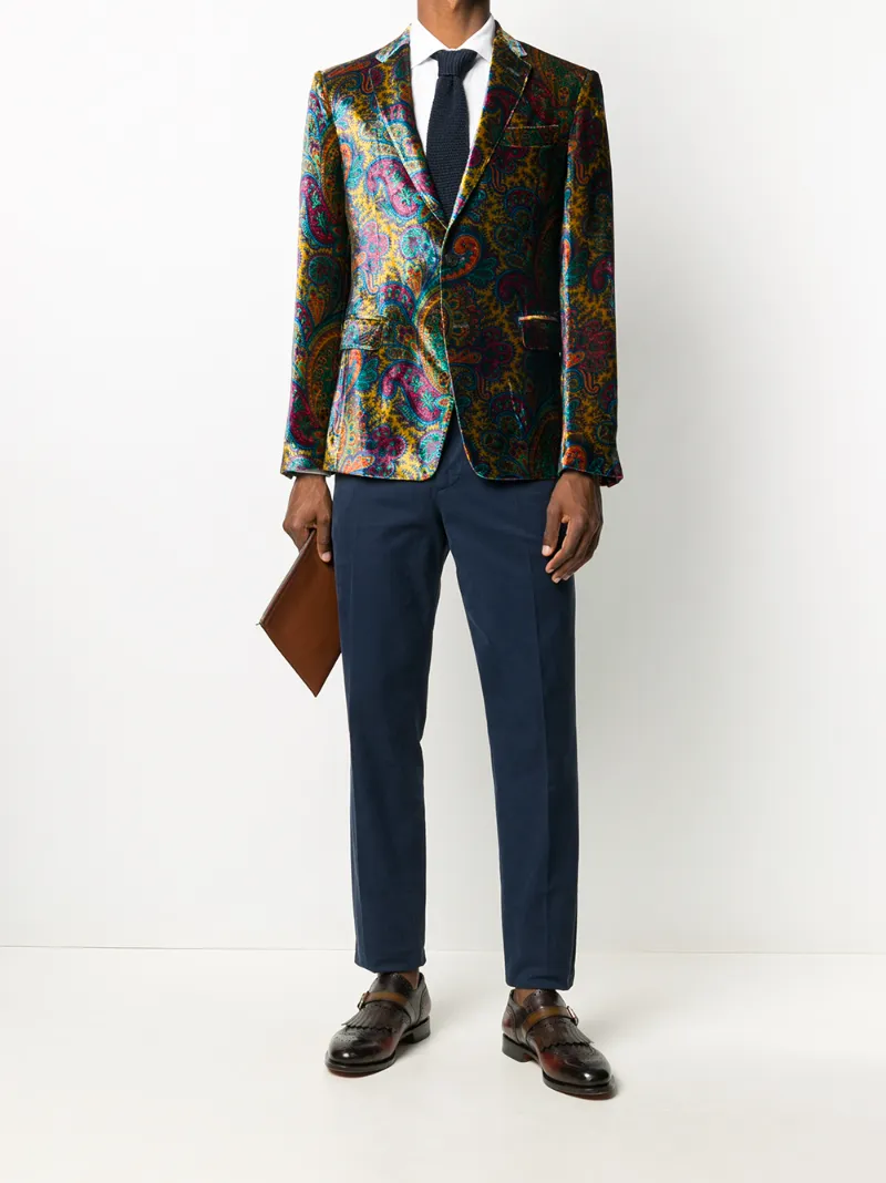 paisley-print velvet blazer | ETRO | Eraldo.com