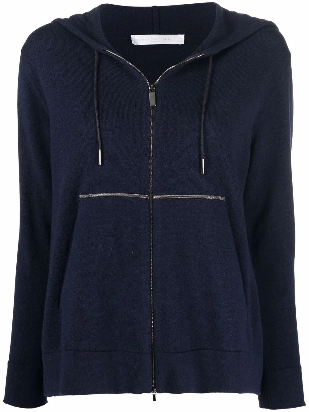 Fine knit zip online hoodie