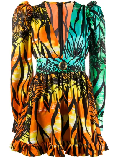 tropical print mini dress
