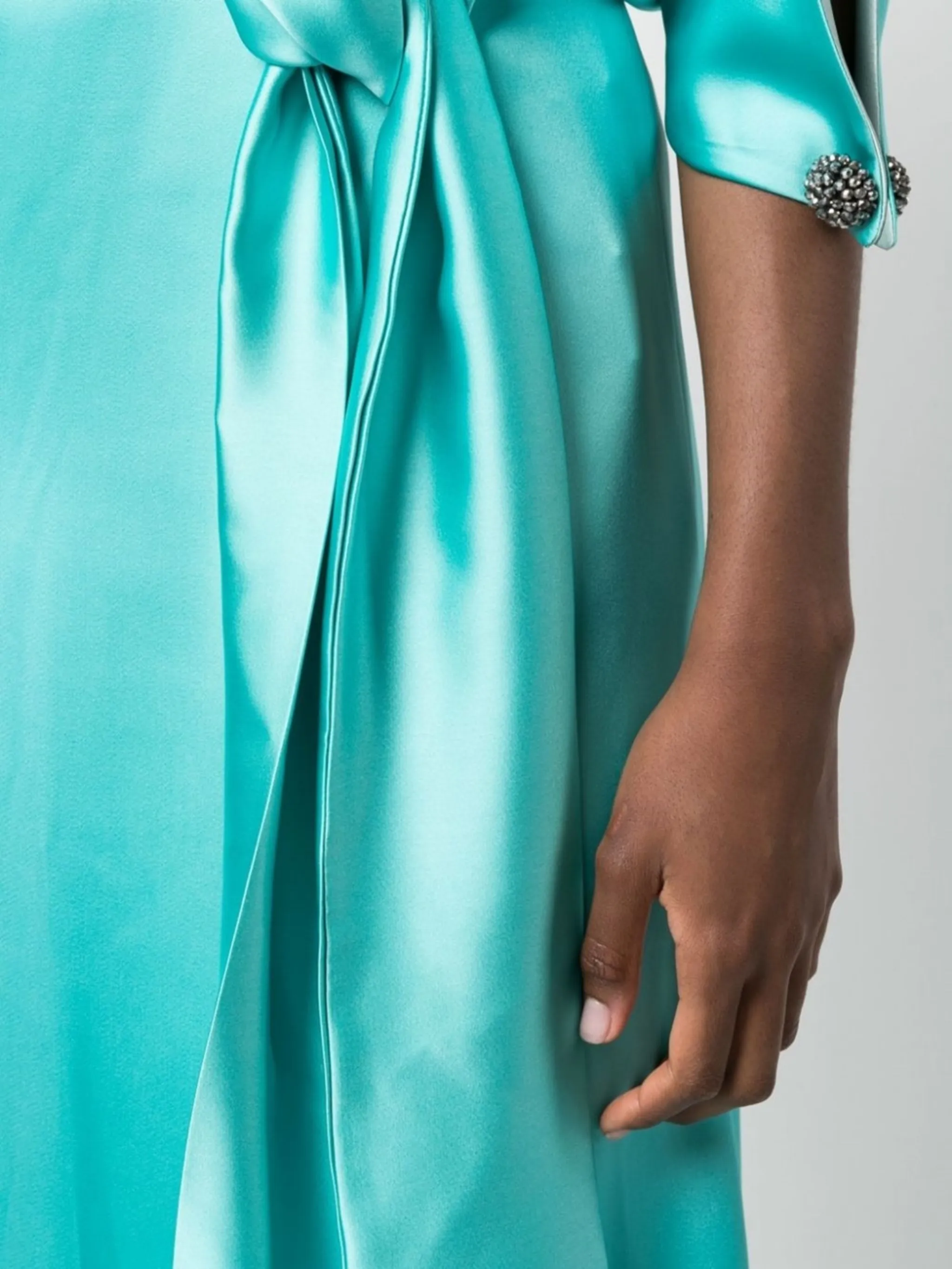 draped silk gown Fely Campo
