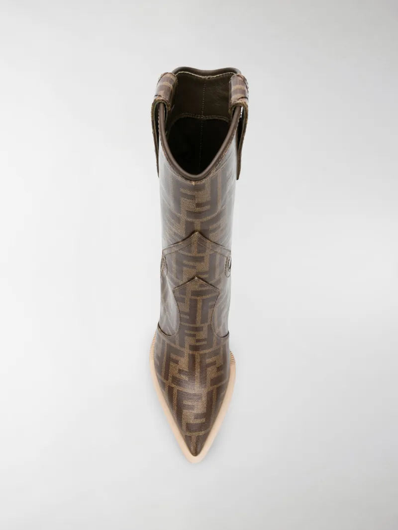 fendi logo cowboy boots