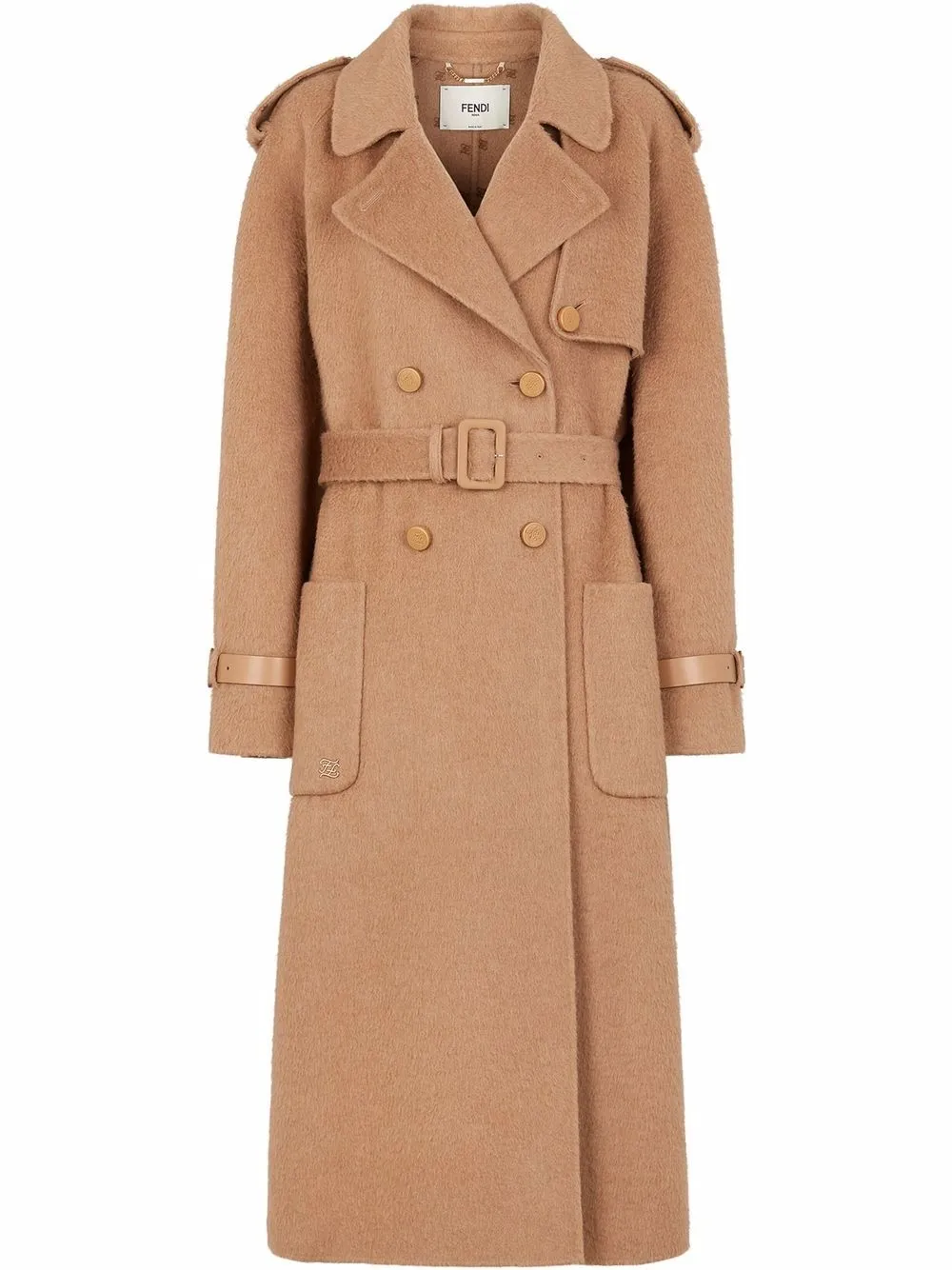 FENDI belted double breasted coat Eraldo FK