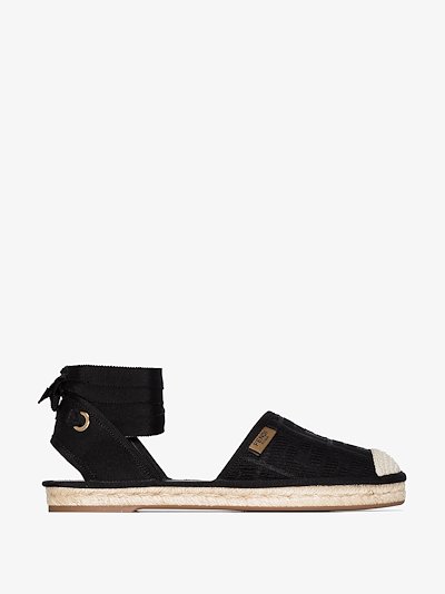 fendi black canvas espadrilles