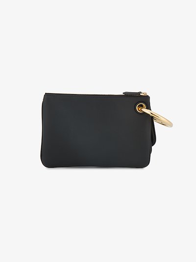 fendi black leather clutch