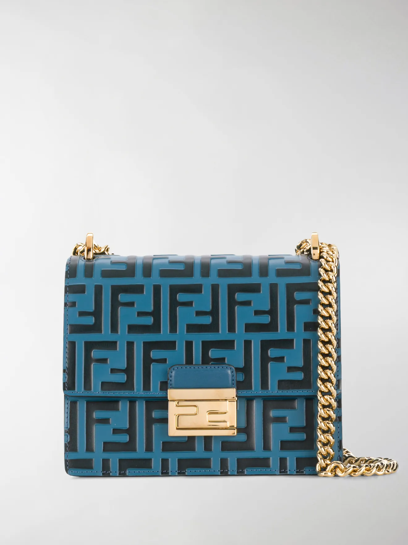 Fendi Borsa a spalla Kan U piccola blu | MODES