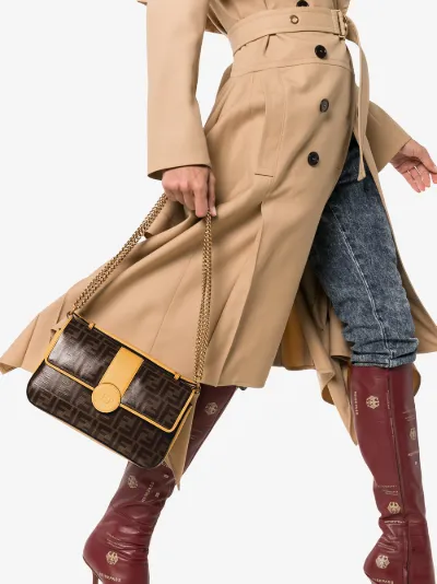 fendi double f leather shoulder bag