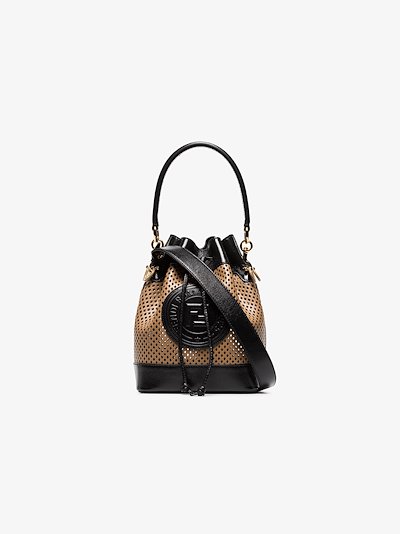 fendi mon tresor mini bucket bag brown