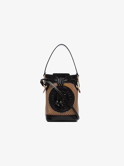 fendi mon tresor mini bucket bag brown