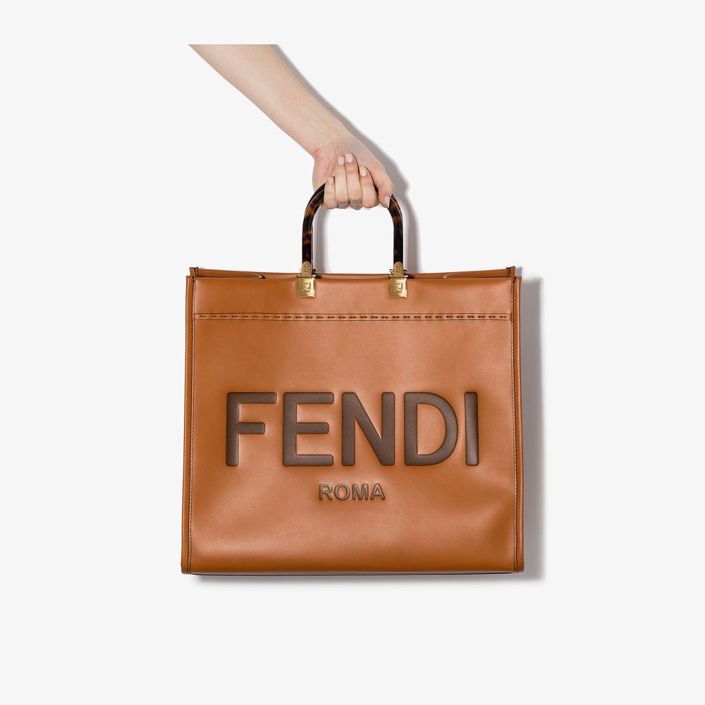 Fendi Brown Sunshine leather tote bag | Browns