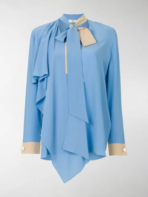 Fendi - Camicia asimmetrica con scollo a V