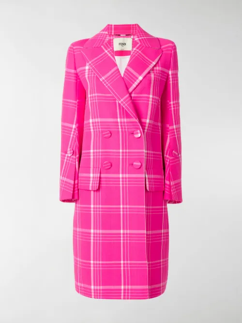 Fendi - Cappotto doppiopetto a quadri
