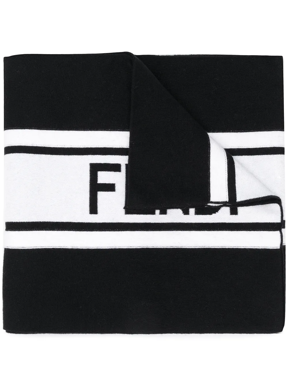 FENDI contrast striped logo scarf Eraldo NU