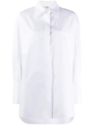Fendi cuff-link-detail button-up shirt 