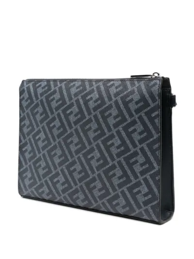 FENDI Diagonal leather clutch bag Eraldo SE