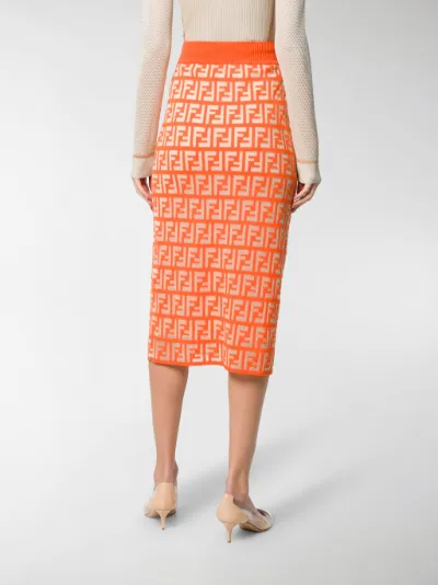 fendi orange skirt
