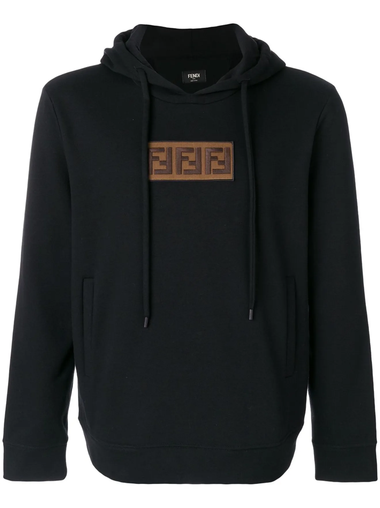 Fendi Felpa con logo FF ricamato nero | MODES