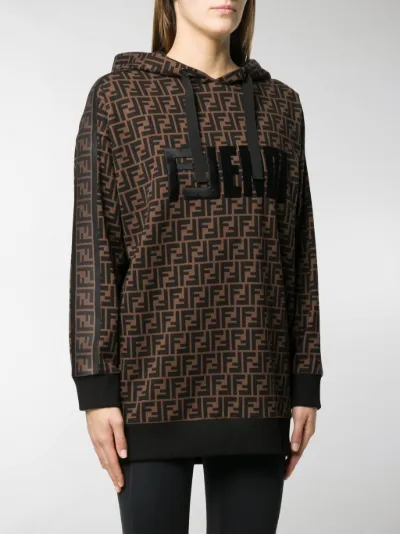 Fendi Felpa FF con stampa marrone | MODES
