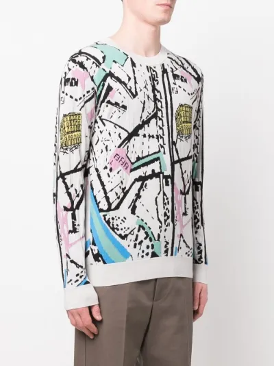 Fendi Map jacquard knitted jumper | FENDI | Eraldo.com