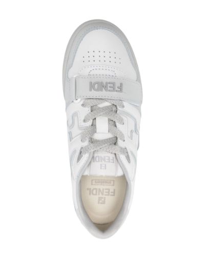 Fendi Match Leather Sneaker in White