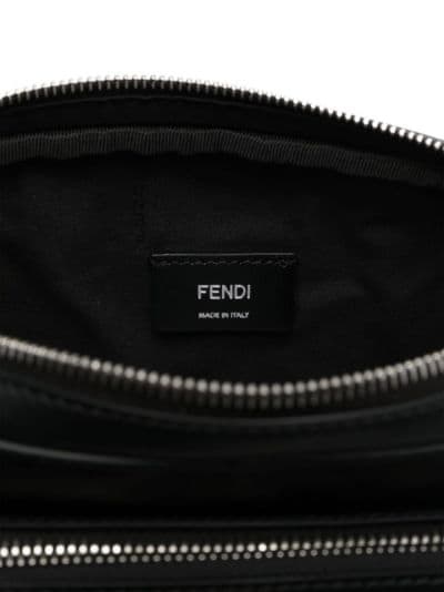 Fendi Diagonal Clutch - Grey fabric pouch