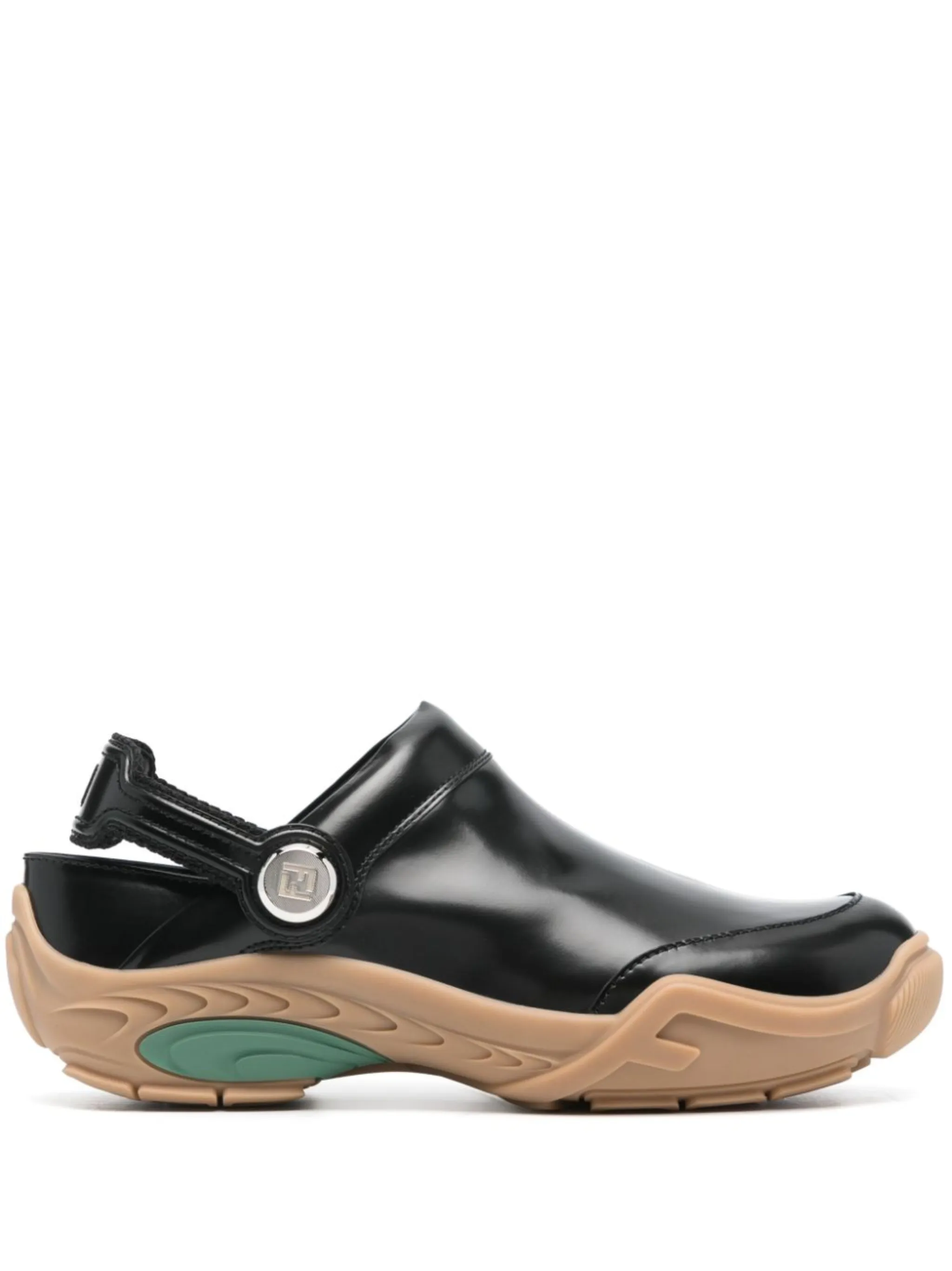 FENDI FF embroidered leather clogs Eraldo FK