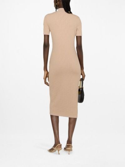 Fendi Ff Midi Dress in Brown