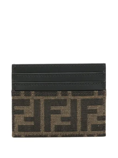 FENDI FF jacquard leather card holder Eraldo DE