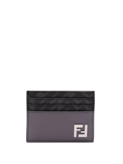 FENDI FF logo plaque leather cardholder Eraldo FR